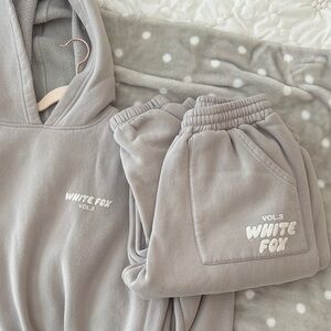 White Fox Boutique Gray Cozy Sweatshirt & Joggers Set
